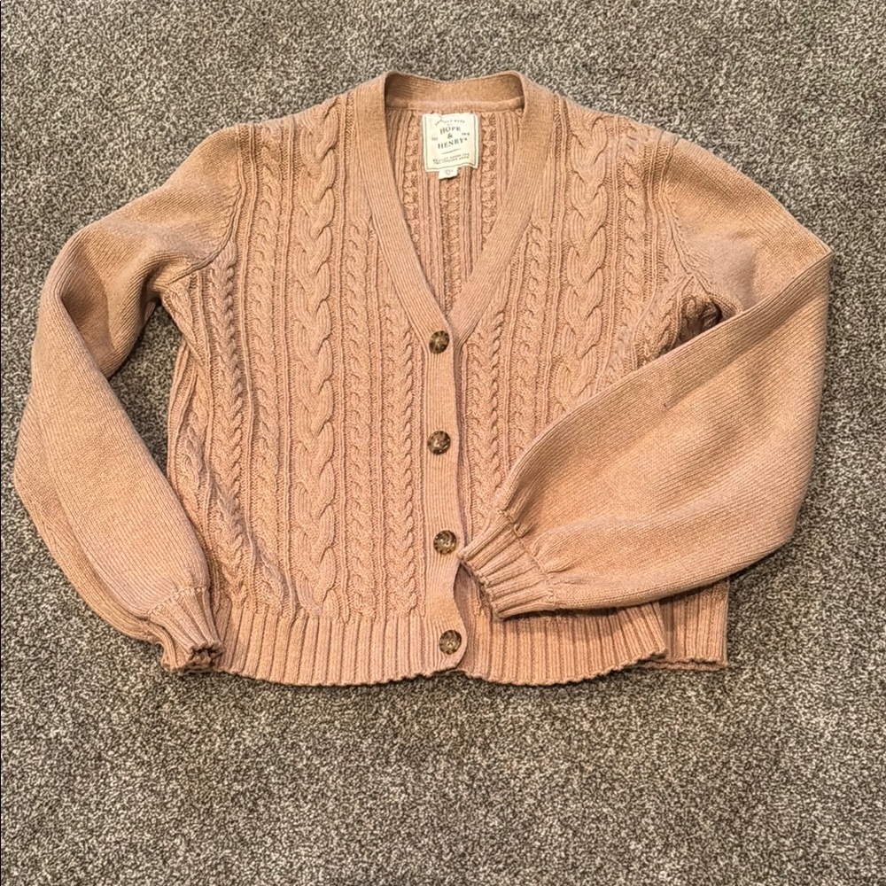Women's Cable Knit Cardigan - Tan